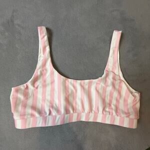 Bermies Pink Stripe Bikini Swim Top XL